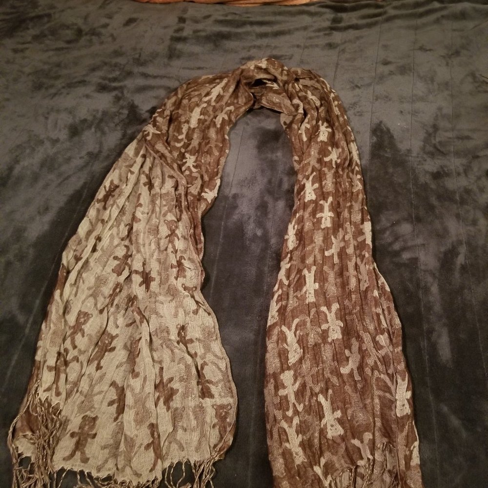 Brown and tan scarf or wrap